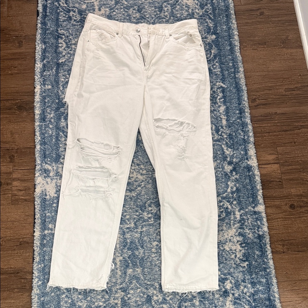American Eagle Outfitters Women's White Relaxed Jeans